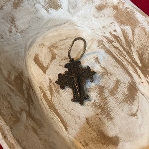 Bronze and sterling crucifix pendant